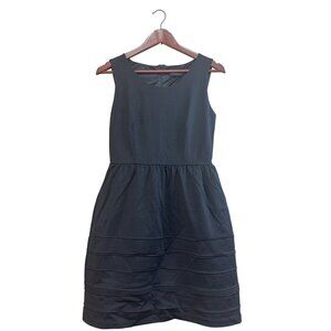 Cynthia Rowley Black Sleeveless Fit & Flare Dress With Pleated Skirt Design Size